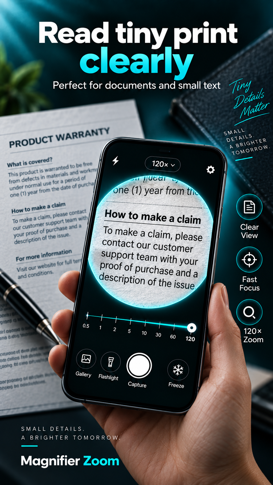 Magnifier Zoom Tiny document text